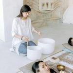 Sound bath session by certified sound bath therapist
