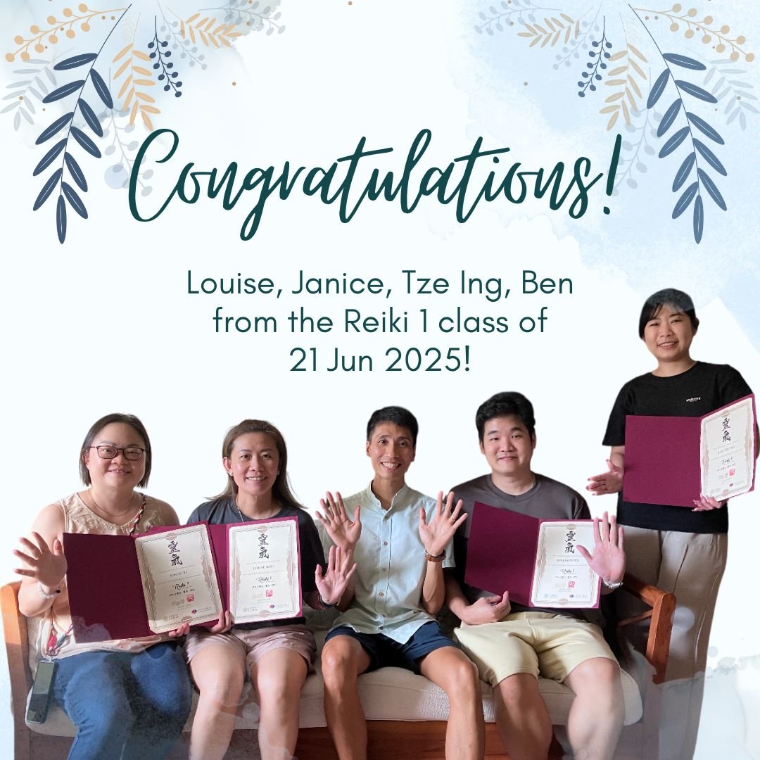 Graduates of Reiki 1 workshop on 21 Jun 2025